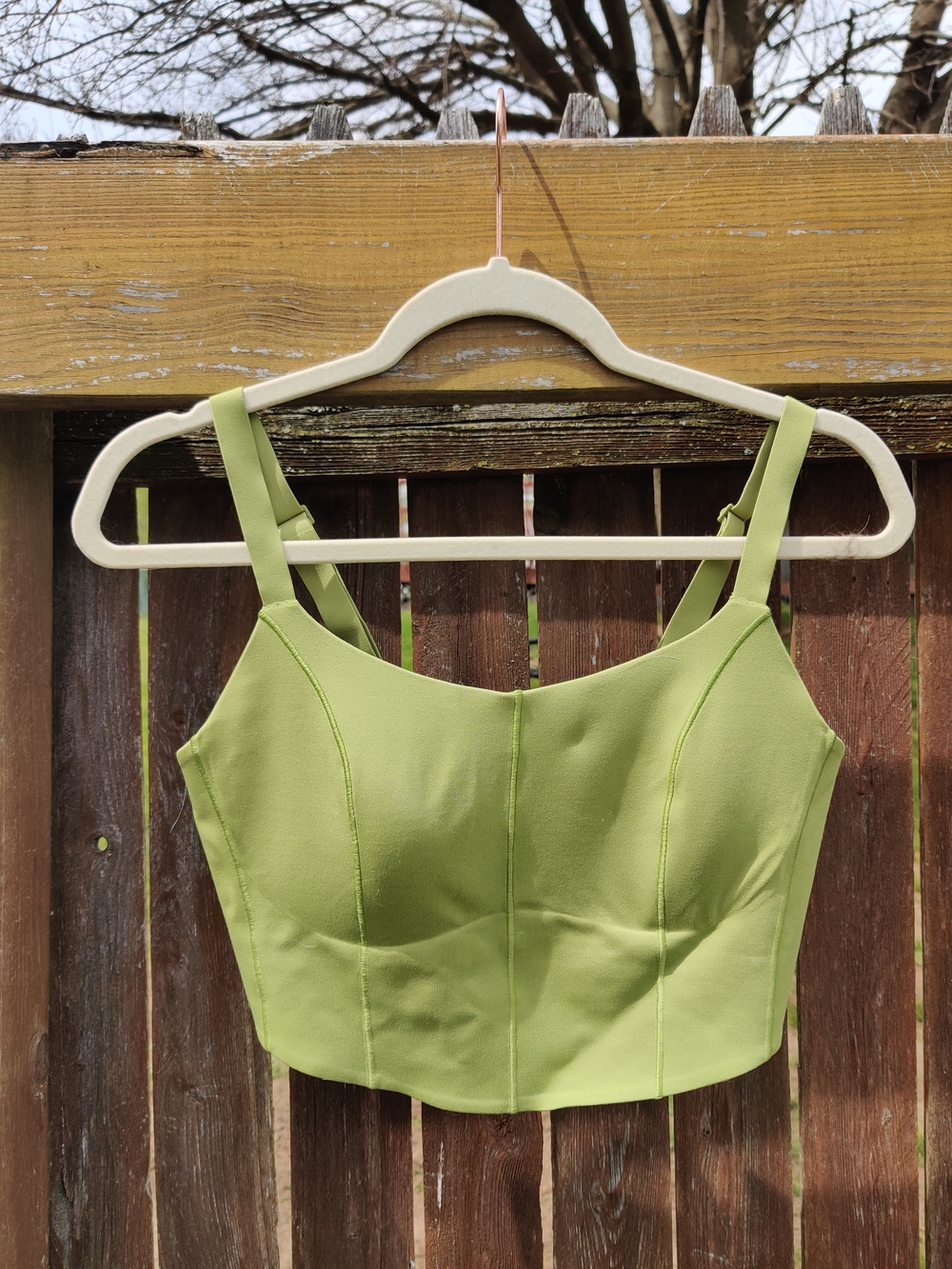 aerie Light Olive Green Cropped Cami Top